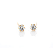 18K Solitaire Diamond Earrings