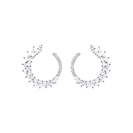 C-Shaped Diamond Earrings