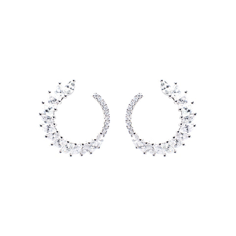 C-Shaped Diamond Earrings