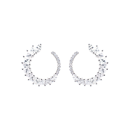 C-Shaped Diamond Earrings