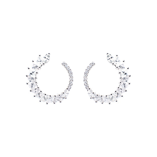 C-Shaped Diamond Earrings