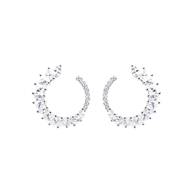 C-Shaped Diamond Earrings