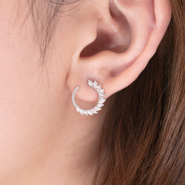 C-Shaped Diamond Earrings