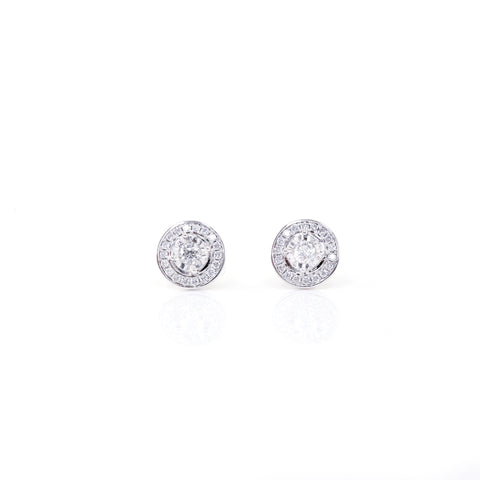 Classic Halo Diamond Earrings