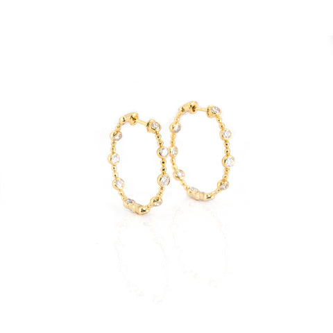Diamond Medium Hoop Earrings