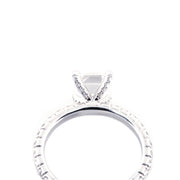 Four-Diamond Prong Pavé Engagement Ring (Mounting)