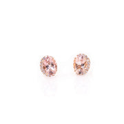 Halo Oval-Shaped Morganite Earrings