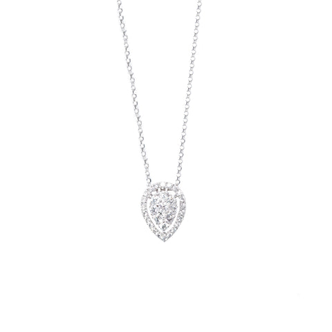 Pear-Shaped Diamond Necklace with Removable Pendant