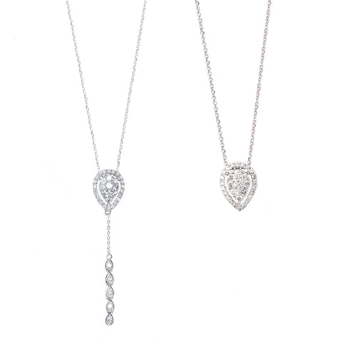 Pear-Shaped Diamond Necklace with Removable Pendant
