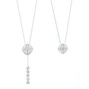Rhombus-Shaped Diamond Necklace with Removable Pendant