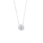 Round-Shaped Diamond Necklace with Removable Pendant