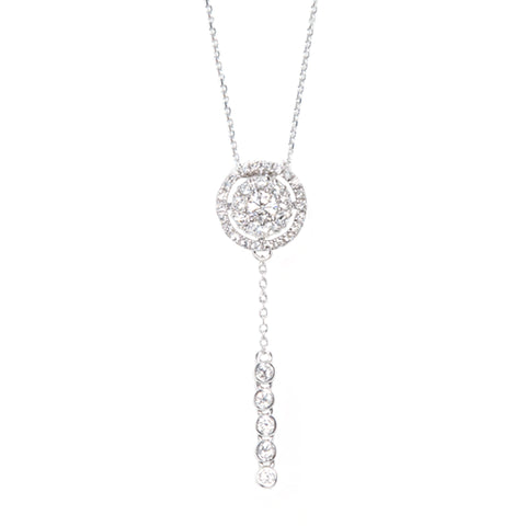 Round-Shaped Diamond Necklace with Removable Pendant