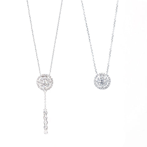 Round-Shaped Diamond Necklace with Removable Pendant