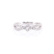 Square Frame Twist Diamond Ring