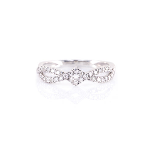 Square Frame Twist Diamond Ring