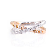 Twisted Cross Diamond Ring