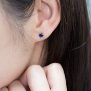 Ruby/ Sapphire with Diamond Earrings