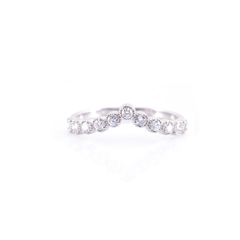 V-Shaped Half Eternity Ring