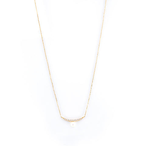 Water Pearl and Diamond Necklace