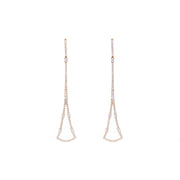 Circular Sector-Shaped Diamond Drop Earrings