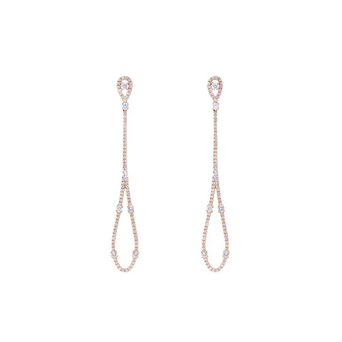 Water Drop-Shaped Diamond Drop Earrings