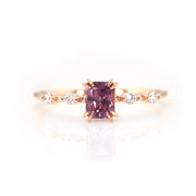 Emerald-Shaped Sapphire Ring