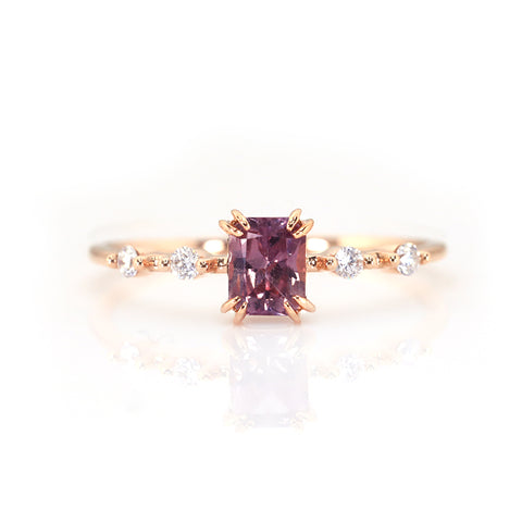 Emerald-Shaped Sapphire Ring
