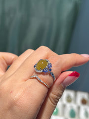 18K 黃翡翠戒指