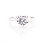 Bypass Four-Prong Solitaire Engagement Ring (Mounting)