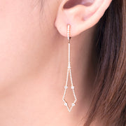 Diamond-Shaped Diamond Drop Earrings