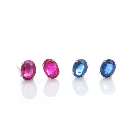 Oval Sapphire Earrings