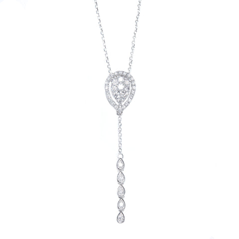 Pear-Shaped Diamond Necklace with Removable Pendant
