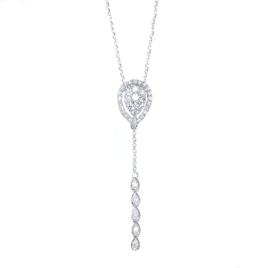 Pear-Shaped Diamond Necklace with Removable Pendant
