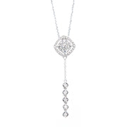 Rhombus-Shaped Diamond Necklace with Removable Pendant