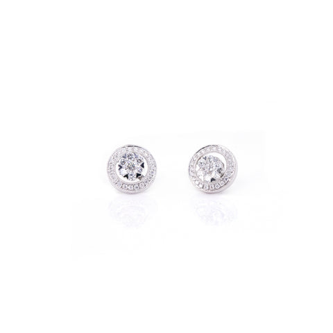 Two-Way Halo Diamond Earrings