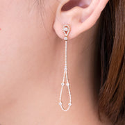 Water Drop-Shaped Diamond Drop Earrings