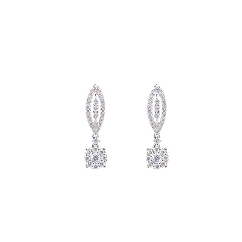 White Gold Diamond Pendant Earrings