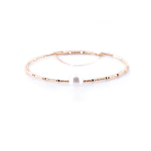 Japan 18K Gold Akoya Pearl Elastic Bangle