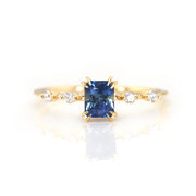 Emerald-Shaped Sapphire Ring